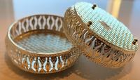 Luxe moderne Duitse zilveren gehamerde rechthoekige decoratieve serveerschaal handgemaakt ijzer premium metaal fruitmand display Diwali