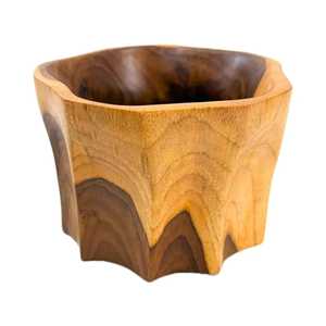 Grand saladier en bois d'acacia, bol de service multi-tons à grain naturel, fait main, bol à fruits rond, vaisselle durable pour la maison - Product Image 4