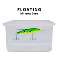 Leurre flottant en métal avec grincement intégré, yeux de poisson 3D simulés, appât dur artificiel pour poissons prédateurs de lac et d'eau salée