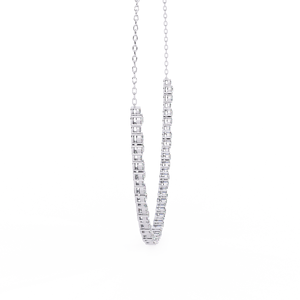 10k 14K 18k White Gold Diamond Jewellery Tennis <b>Necklace</b> Featuring a Graduated Row of Shimmering Round Cut Lab Diamond Jewellery - Product Image 3