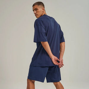 Men's Red <b>T</b>-<b>Shirt</b> And Shorts Set Two Piece Oversized Crewneck Tee With Matching Shorts Casual Activewear Lounge Wear - Product Image 6