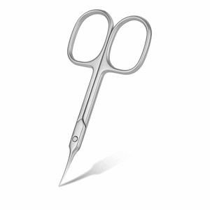 Tijeras para cutículas de acero inoxidable (para cortes finos de cutículas y restos de piel, cuidado seguro de las uñas, borde afilado) Plata Premium - Product Image 1