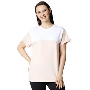 Personnalisé femmes couleur bloc coupe ajustée T-shirt 100% coton col rond demi manches T-Shirt en gros plaine blanc femmes T-shirt - Product Image 1