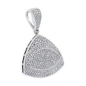 จี้เพชรโมอิสซาไนต์ทรงกลมรูปสามเหลี่ยมแบบขายส่งสำหรับงานปาร์ตี้ฮิปฮอป เงินแท้ 925 เครื่องประดับจี้และชาร์มคุณภาพสูง - Product Image 2