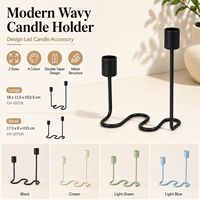 Candelabro de Metal Ondulado Moderno al por Mayor, Portavelas Doble para Decoración Nórdica del Hogar, Colores Personalizados