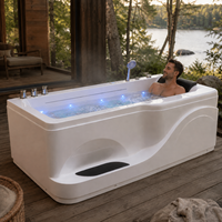 Bain à remous rectangulaire sur mesure Ploutara avec coque en acrylique premium, jets d'hydro-massage, appui-tête confortable, sans système Balboa, idéal pour villa et salle de sport