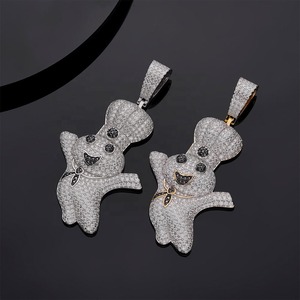 Nouveau design, grand pendentif hip-hop en moissanite noire transparente, style Doughboy Pillsbury - Product Image 2