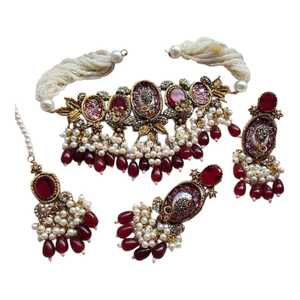 Parures de bijoux de luxe plaquées or pour femmes, ensemble collier et boucles d'oreilles pour mariage et fête, personnalisable OEM ODM - Product Image 1