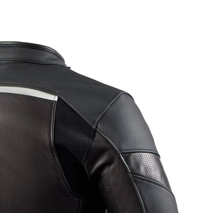 Chaqueta de Motociclista Deportiva de Cuero Genuino de Primera Calidad con Cierre de Cremallera y Cuello Alto, Chaqueta de Motociclista Deportiva de Moda - Product Image 5