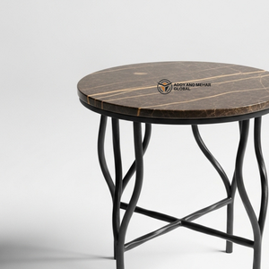 Nordic Emerald Green Marble Tripod <b>Stool</b> Minimalist Gold Tapered Leg End <b>Table</b> Premium Designer Accent Pedestal - Product Image 3