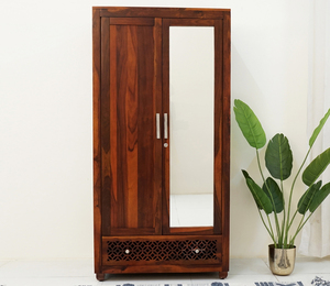 Armoire de qualité supérieure utilisée pour ranger les vêtements avec plusieurs étagères, base en bois, armoire pour chambre à coucher, armoire en bois avec miroir - Product Image 1