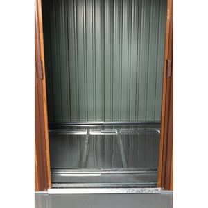 Caseta de Almacenamiento Metálica para Exteriores de 6 pies x 6 pies con Base de Piso Metálica y Ventana para Soluciones de Almacenamiento al Aire Libre - Product Image 4