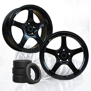 3R Aluminium Alloy Passenger Car <b>Wheel</b> GLOSSY BLACK JDM 17 Inch 5 Hole 100 04115-V9 - Product Image 3