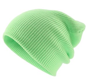 Bonnet vert 100% acrylique unisexe pour adulte, bonnet d'hiver décontracté, couleur unie, tricoté, chaud - Product Image 1