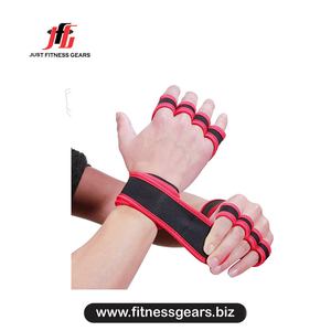 Gants de musculation JUST FITNESS GEARS - Design demi-doigts en cuir PU pour hommes, sangle de poignet réglable, légers, sportifs et rapides - Product Image 5