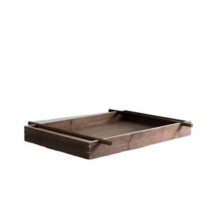 Bandeja de servir rectangular de madera estilo vintage para el hogar, bodas, hoteles, mesa, frutas, comida, uso en servicio de mesa. - Product Image 1