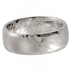 Bague de mariage en acier de Damas, ajustement confortable, faite à la main pour homme, bijou élégant et tendance - Product Image 6