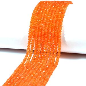 Cuentas Rondelle de cornalina facetadas naturales, piedras preciosas sueltas de 4mm para la fabricación de joyas - Product Image 5