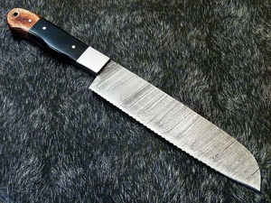 Cuchillo de chef de acero de Damasco, mango de madera Pakka, cuchillo de lujo hecho a mano, cuchillo de cocina artesanal, cuchillo de Damasco de lujo personalizado - Product Image 5