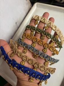 กำไลข้อมือมาคราเม่หลากสีทำมือ ประดับลูกปัดทอง สไตล์โบโฮ ปรับขนาดได้ เครื่องประดับสำหรับทุกเพศ คละแบบ - Product Image 1
