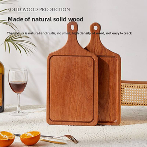 Solid Ebony Wood Eco-Friendly Anti-Slip Durable 2.0cm Thick Rectangle Cutting Board Handle Dishwasher Safe for Cheese - Product Image 2