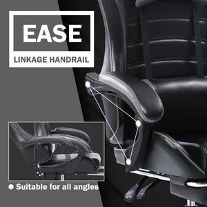 Sedia da Gaming Ergonomica in Pelle PU con Altezza Regolabile, Ruote e Poggiapiedi per Ufficio o Videogiochi - Product Image 4