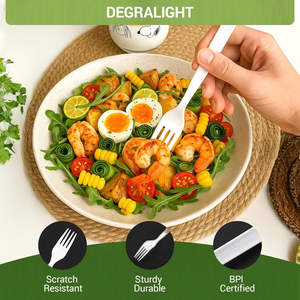 Juego de Cubiertos 100% Compostables, Tenedores, Cucharas y Cuchillos Desechables, Ecológicos, Duraderos y Resistentes al Calor - Product Image 4