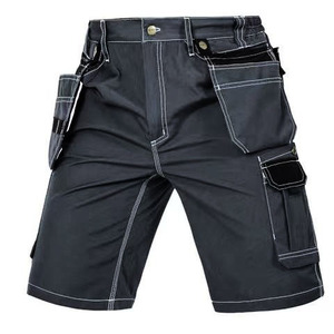 Pantalones Cortos Cargo Personalizados para Hombre, Color Sólido, Material de Lona Transpirable, Cintura Media, Cierre de Botones, Largo Bermuda, con Múltiples Bolsillos - Product Image 1