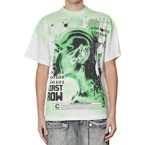 T-shirt noir surdimensionné pour homme avec imprimé loup, logo Defend Your Rights au dos, style streetwear, manches courtes, col rond, jersey de coton - Product Image 5