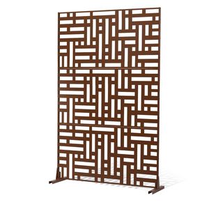 Schermo per la privacy da esterno in metallo da 91,4 cm (L) x 182,9 cm (A), divisorio decorativo autoportante a 3 pannelli, pannelli per schermi per la privacy da esterno - Product Image 1