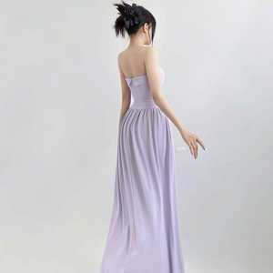 Vestido de Noche de Seda Natural, Estilo Vietnamita, Largo hasta el Suelo, Elegante, Dulce y Casual, Suministro al por Mayor - Product Image 6