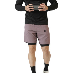 Pantalones Cortos Deportivos para Hombre, Rojos, de Secado Rápido, Cintura Media, Cierre con Cordón, Logotipo Frontal, Franja Lateral, Tela de Poliéster, Estilo Urbano - Product Image 6
