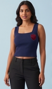 Débardeur court côtelé sans manches à col carré pour femme, style streetwear personnalisé, idéal pour le yoga et le sport - Product Image 6