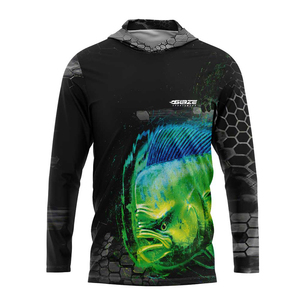 Performance Solid Casual Fishing Shirts Custom Sublimated Quick Drying UPF50+ UV Protection Long Sleeve <b>Hoodie</b> - Product Image 1