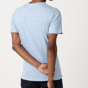 Camisetas de verano para hombre de alta calidad, 100% algodón, combinación de tres colores, amarillo, con parche en el bolsillo, cuello redondo personalizado, una bolsillo. - Product Image 6