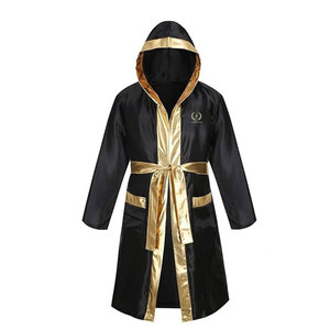Robe de boxe professionnelle pour hommes, manches longues, en satin, avec tissu respirant, couleurs personnalisées, coupe confortable et élégante - Product Image 1