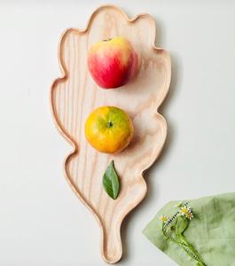 Bandeja de Almacenamiento Portátil en Forma de Hoja de Madera de Fresno Hecha a Mano, Moderna y Lujosa, Apta para Lavavajillas, para Servir en la Cocina, Vajilla, Alimentos y Bebidas - Product Image 6