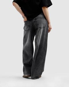 NARROWTEX Jeans Rectos Gris Oscuro para Mujer, Cintura Media, Lavado Claro, 100% Algodón, Corte Regular, Pantalones Largos Casuales, Rayados y Transpirables - Product Image 3