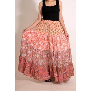 Handmade Cotton <b>Patchwork</b> <b>Skirt</b> Boho Maxi <b>Skirt</b> for Women Ethnic Festival Wear Sustainable Fashion - Product Image 1
