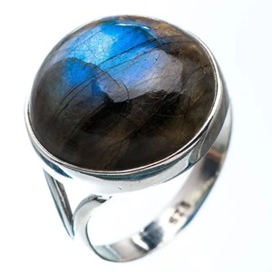 <b>Labradorite</b> <b>Ring</b> 925 Sterling Silver Handmade Boho Statement Promise Jewelry for Women Natural Round Shape Gemstone Jewelry - Product Image 4