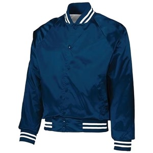 Veste en satin bleu pour homme, coupe classique, doublure en satin, col rabattu, style preppy, simple boutonnage, extérieur en polyester - Product Image 3