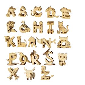 Kit Puzzle Alfabeto 3D in Legno Fatto a Mano (A-Z) per Bambini - Regalo Artigianale Unico Fai-da-Te - Product Image 3