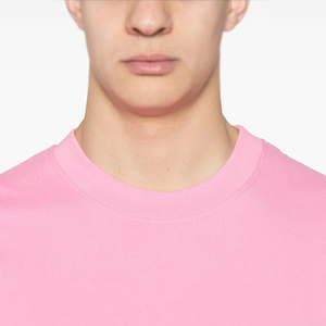 T-shirt rose uni personnalisé en gros, T-shirt oversize épais 100 % coton pour homme, Hauts décontractés style streetwear - Product Image 3