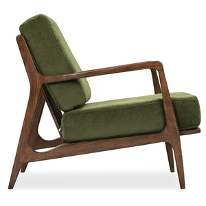 Modern Solid Wood Accent <b>Chair</b> with Upholstered Seat and Backrest, Fabric Lounge Armchair for Living Room, Bedroom and Hotel - Product Image 1