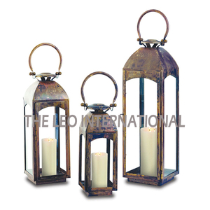 Crown Shape Antique <b>Lantern</b> <b>Candle</b> Holder <b>Lantern</b> <b>Candle</b> Container Wedding Centerpieces Brown Finished - Product Image 5