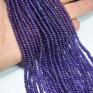 Natural Amethyst Smooth Rondelle Gemstone Beads Strands 2.5-3MM Amethyst <b>Stone</b> Loose Beads For Jewelry Making Wholesale Bulk - Product Image 5