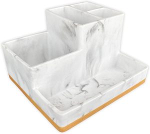 Bathroom Countertop Organizer with Tray, <b>Large</b> Size Toothbrush Holder Organizer, Vanity Storage for Bathroom, - Product Image 1