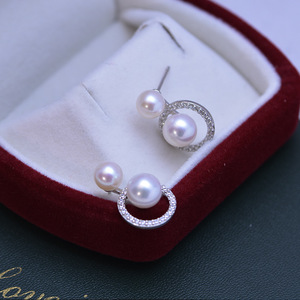 Pendientes de Perlas Blancas de Agua Dulce AK de 4-5 mm, Redondas, con Gran Brillo, Casi Impecables, Plata S925, Diseño Minimalista, Venta al por Mayor - Product Image 2