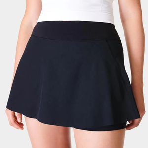 Women High <b>Waist</b> Pleated Sporty Mini <b>Skirt</b> Solid Color Breathable <b>With</b> Pocket All Seasons Athletic Style - Product Image 3