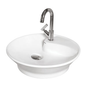 Exportador Indio de Artículos Sanitarios de Cerámica Blanca de Alta Calidad, Lavabo de Sobremesa para Baño, Diseño Moderno - Product Image 1